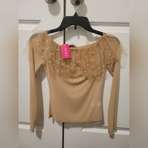 Pearl Mesh Top